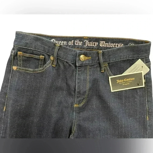 Juicy Couture Y2K Rare Black Label Mid  Rise Ankle Straight Jeans Size 27 - Picture 4 of 10